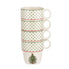  Spode Christmas Tree Polka Dot Stackable Mug Set of 4 - White - Bonton