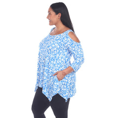 Plus Size Leopard Cold Shoulder Tunic