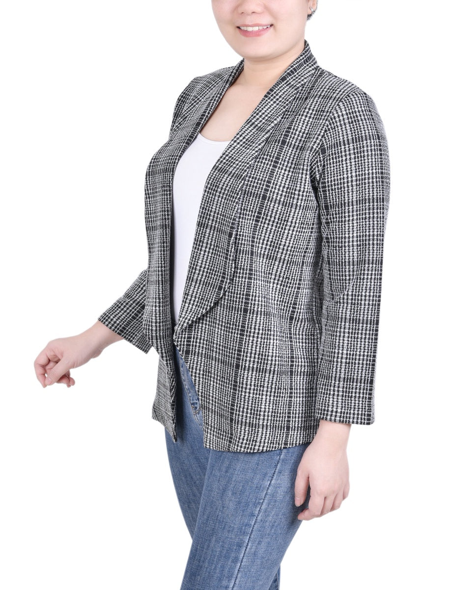  NY Collection Long Sleeve Ponte Jacket - Plum Caspia - Bonton