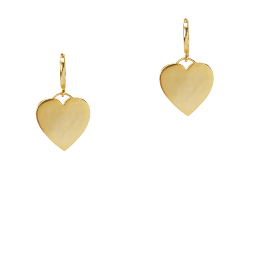 L'Amore Heart-Shaped 14K Gold Plated Huggie Hoop Earrings