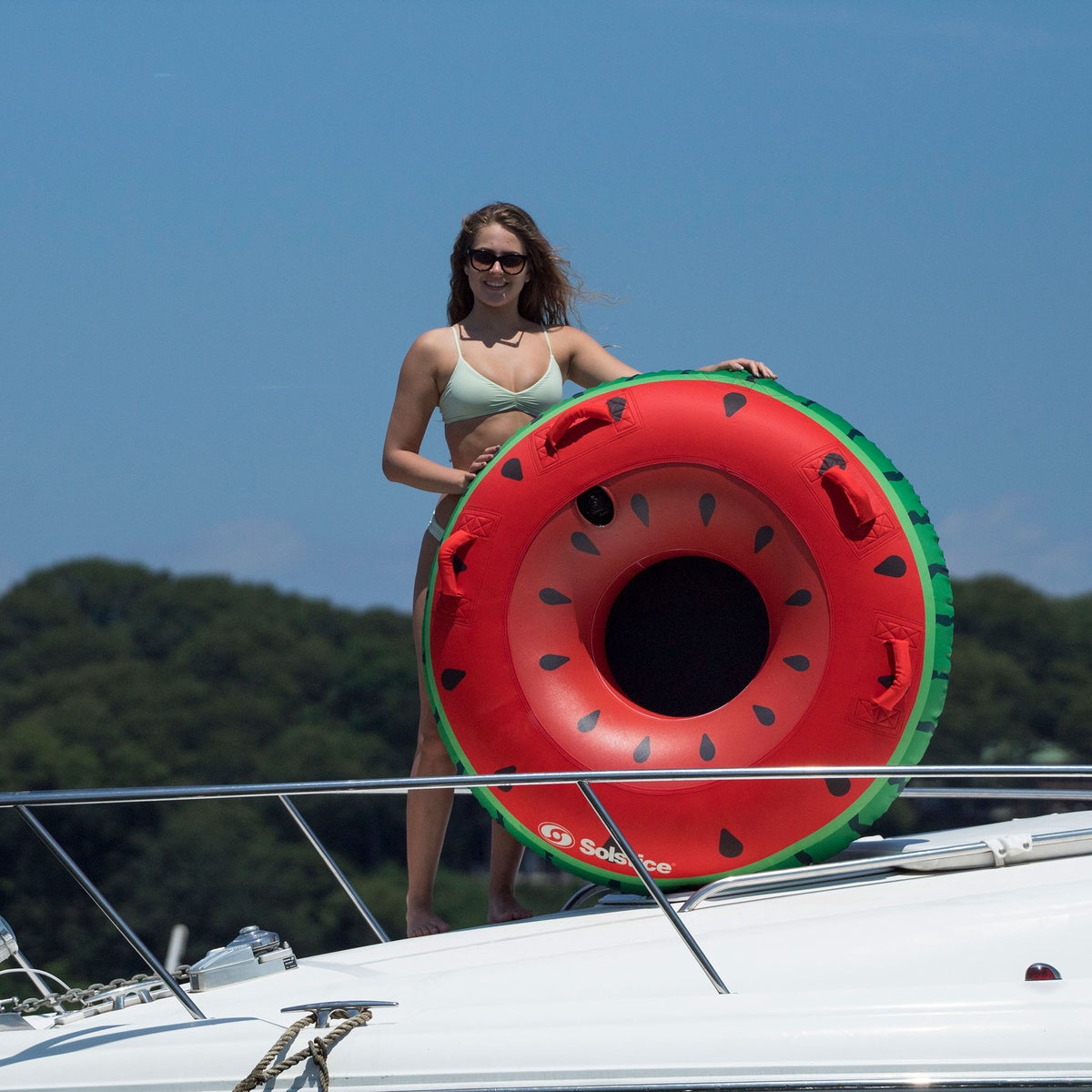  Pool Central Inflatable Single Rider Watermelon Tube - 48