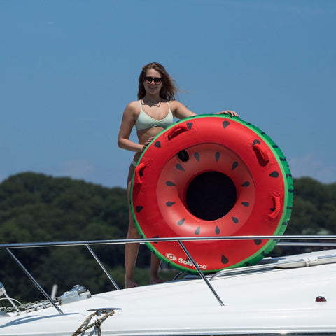 Inflatable Single Rider Watermelon Tube - 48" - Red and Green