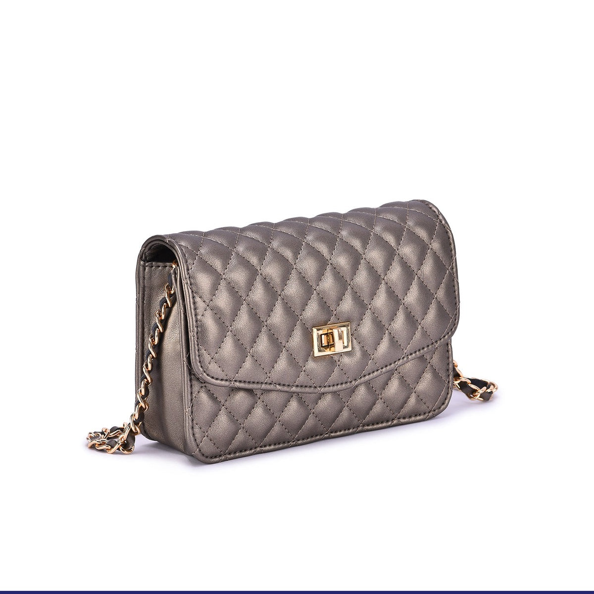  Mellow World Amanda Quilted Crossbody Clutch - White - Bonton