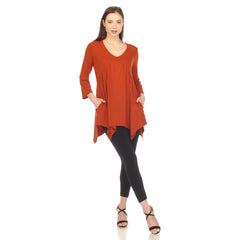 Women's Empire Waist V-Neck Tunic Top