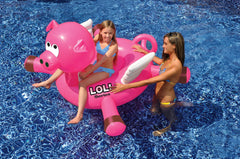 Inflatable Flying Pig Swimming Pool Float - 54" - Pink