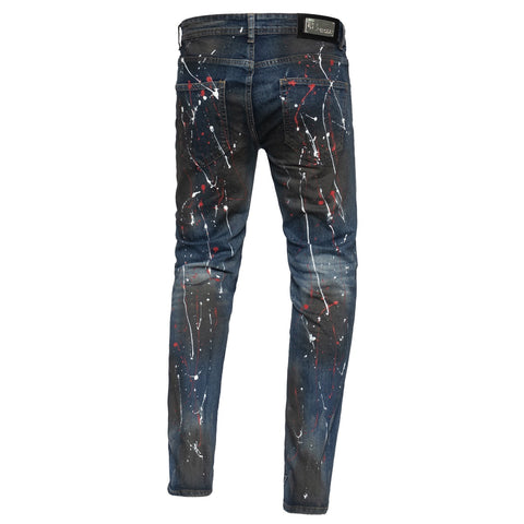 STREET EDGE Denim Pants DENIM/RED