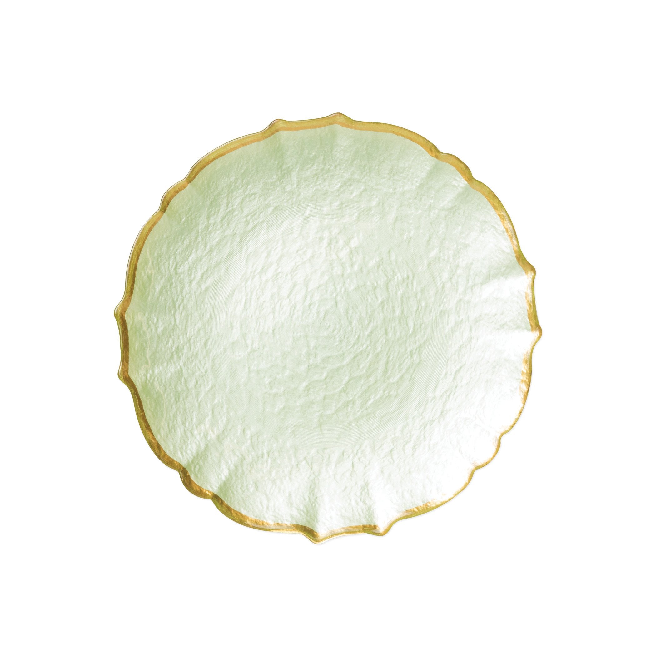  Vietri Baroque Glass Salad Plate - Pistachio - Bonton