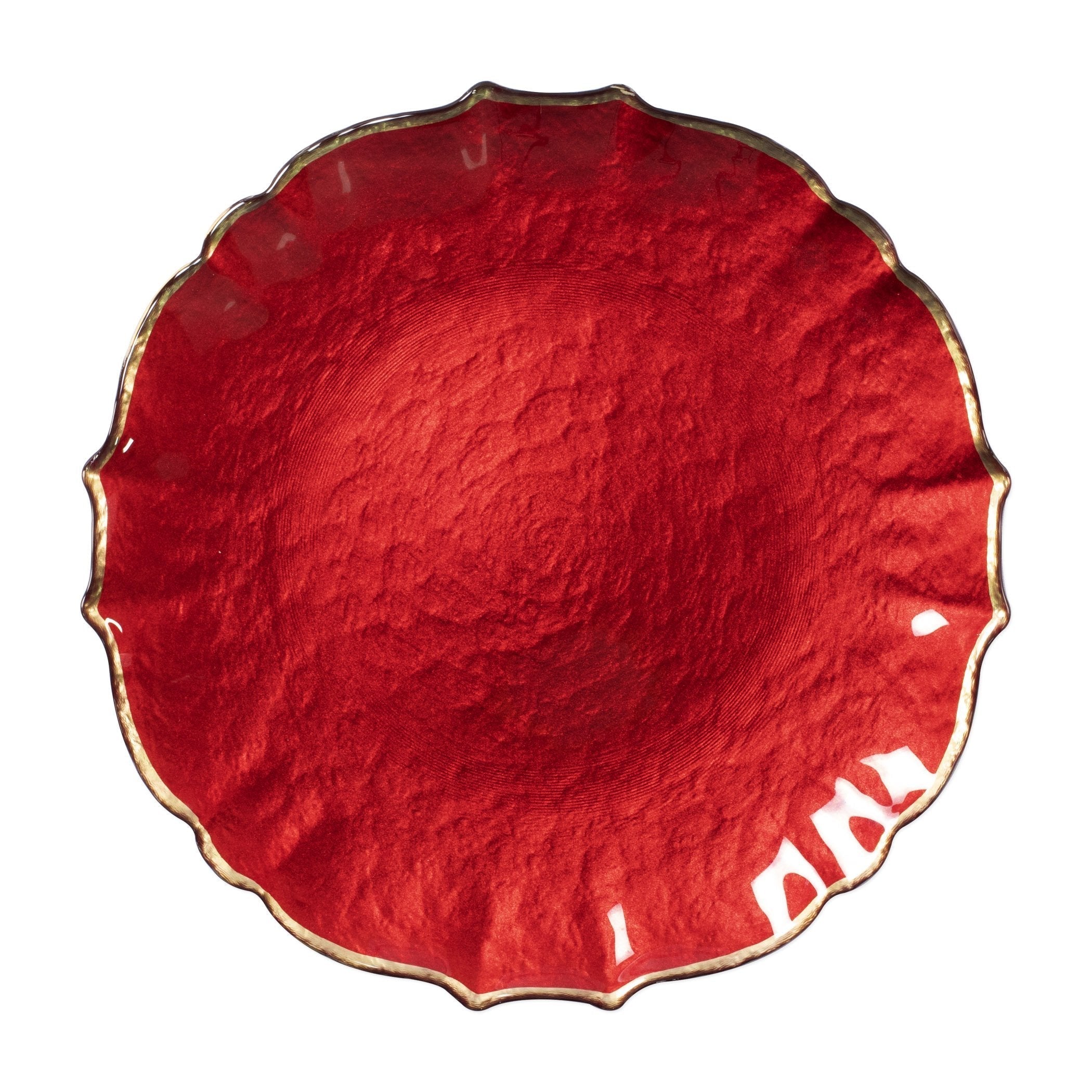  Vietri Baroque Glass Service Plate/Charger - Red - Bonton