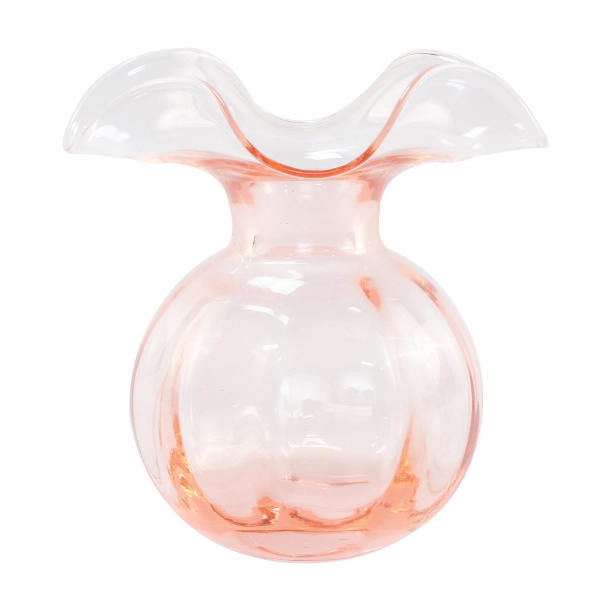  Vietri Hibiscus Glass Medium Fluted Vase - Pink - Bonton