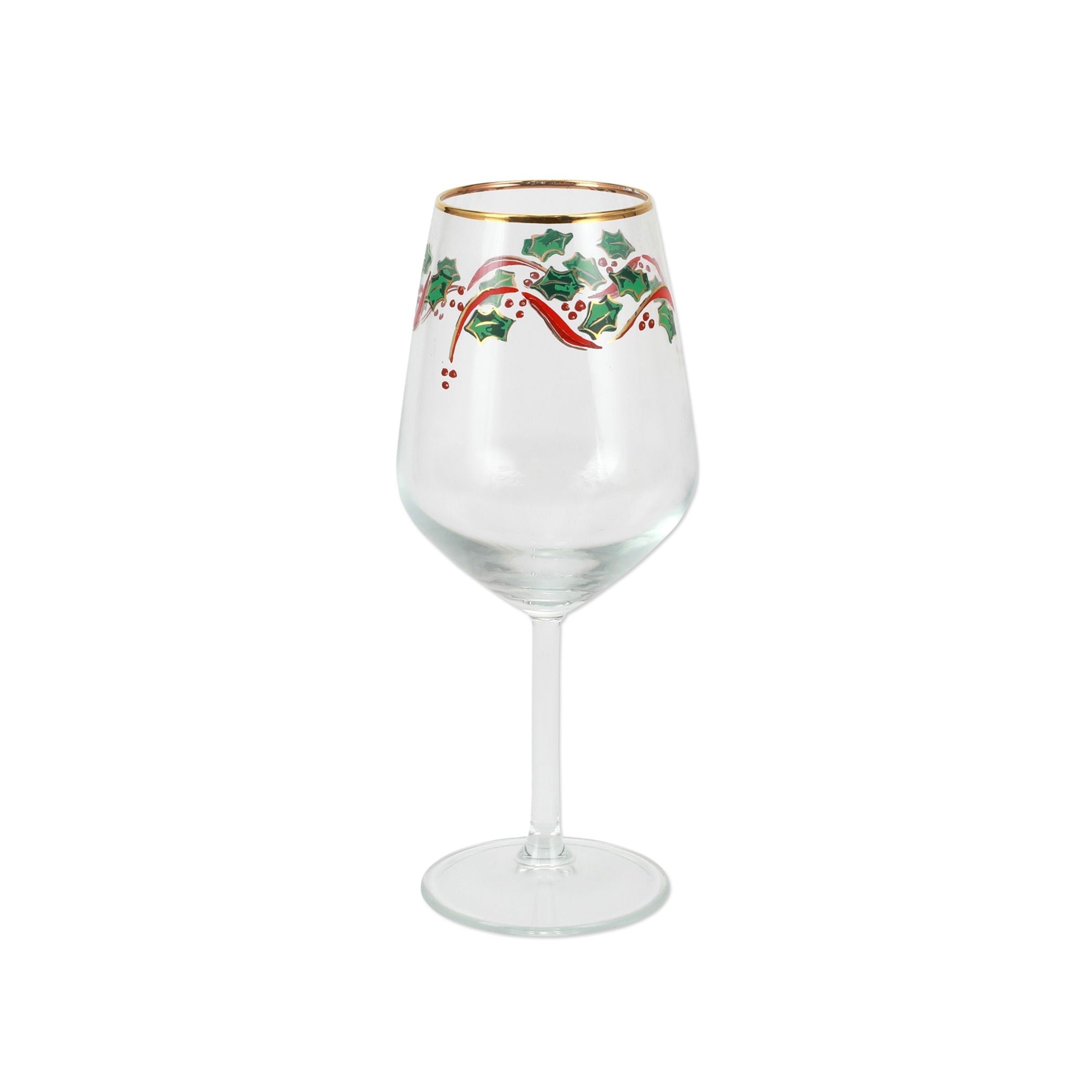  Vietri Holly Wine Glass - Clear - Bonton