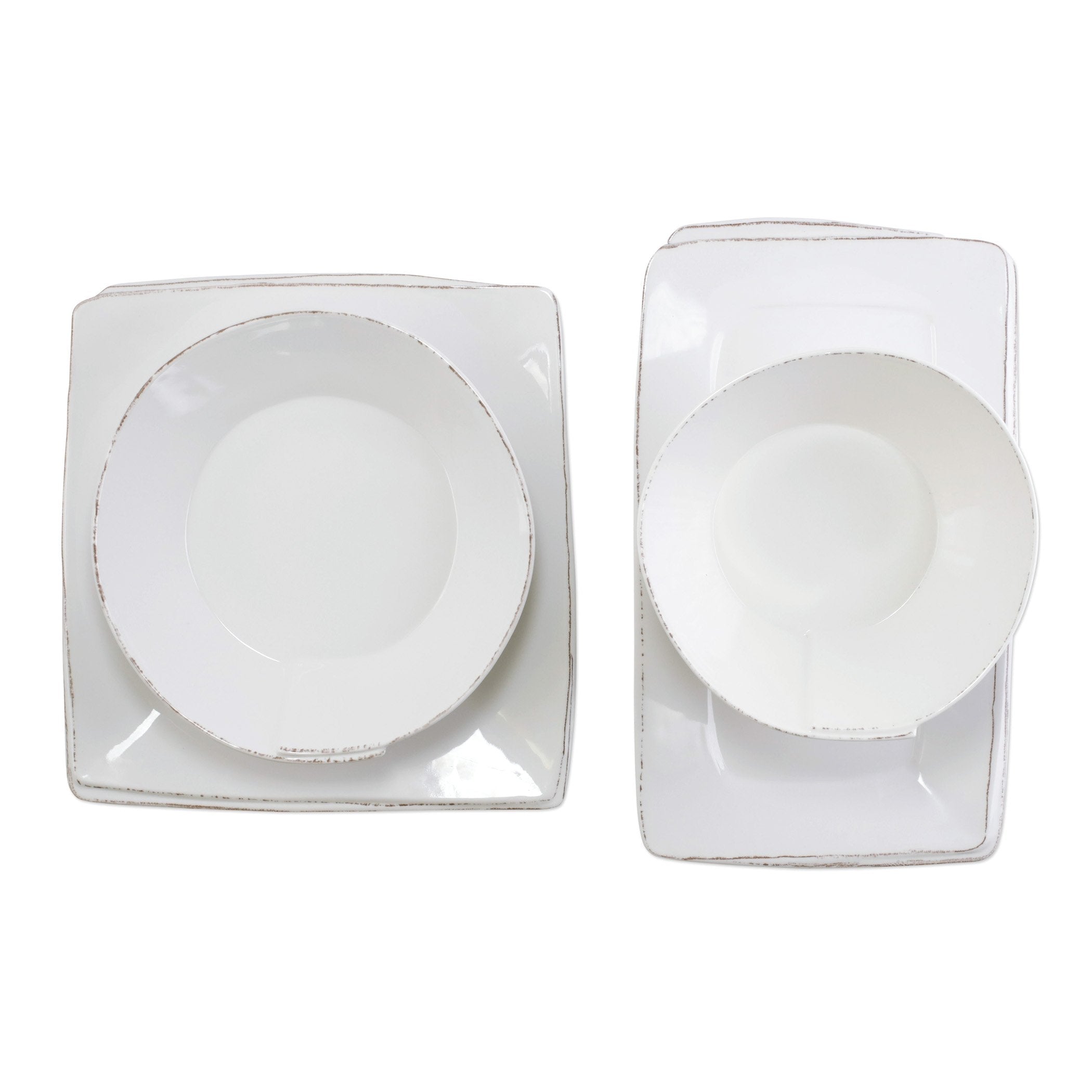  Vietri Melamine Lastra White 4 Piece Serveware Set - White - Bonton