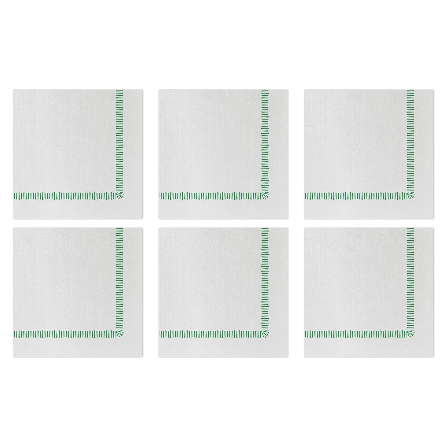  Vietri Papersoft Napkins Fringe Cocktail Napkins (Pack of 20) - Set of 6 - Green - Bonton