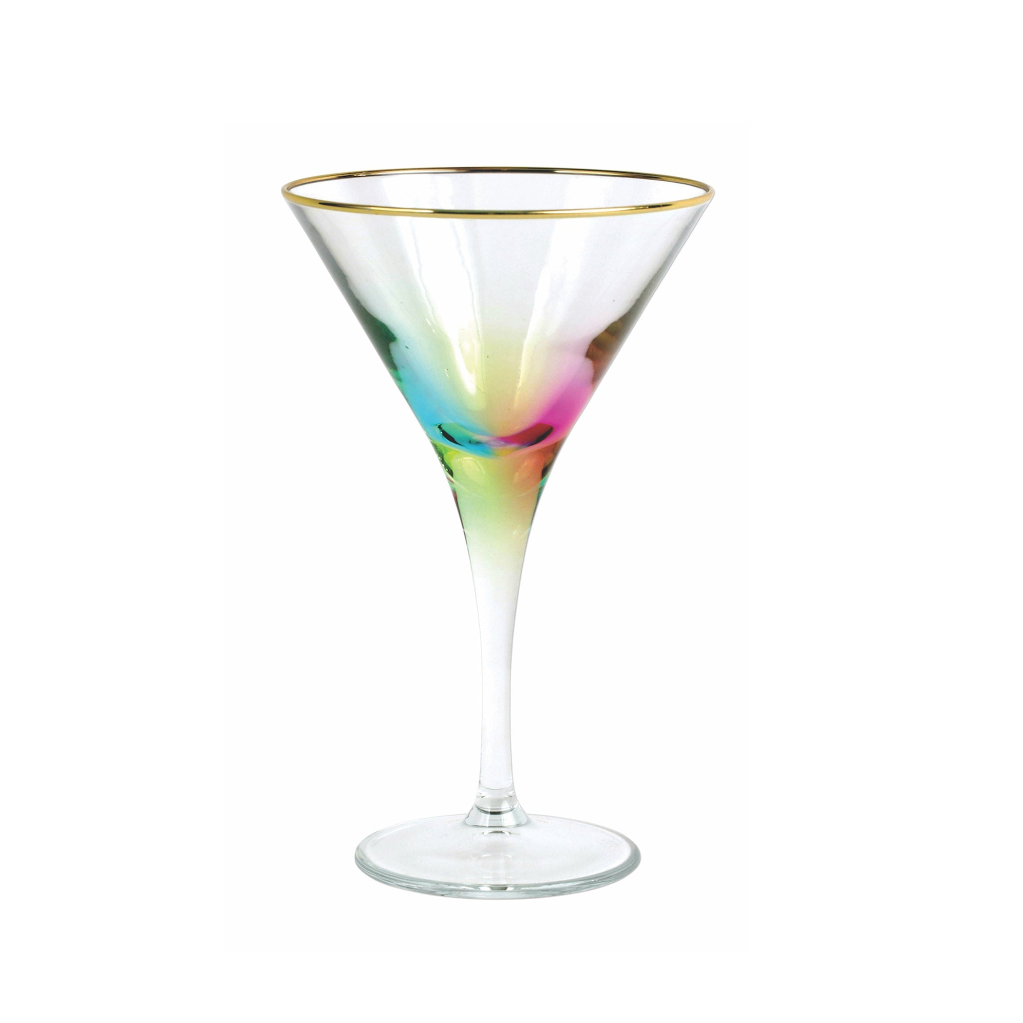  Vietri Rainbow Martini Glass - Clear - Bonton