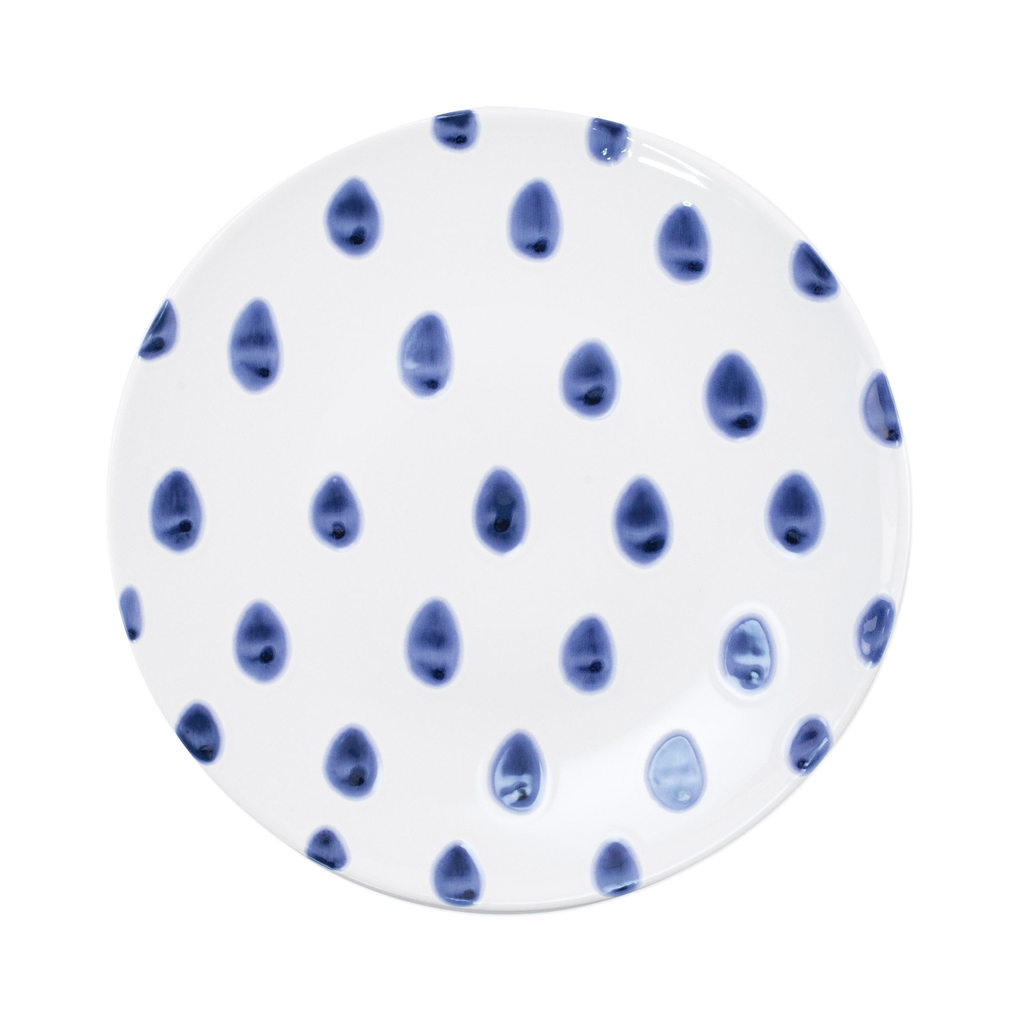  Vietri Santorini Dot Dinner Plate - White/Blue - Bonton