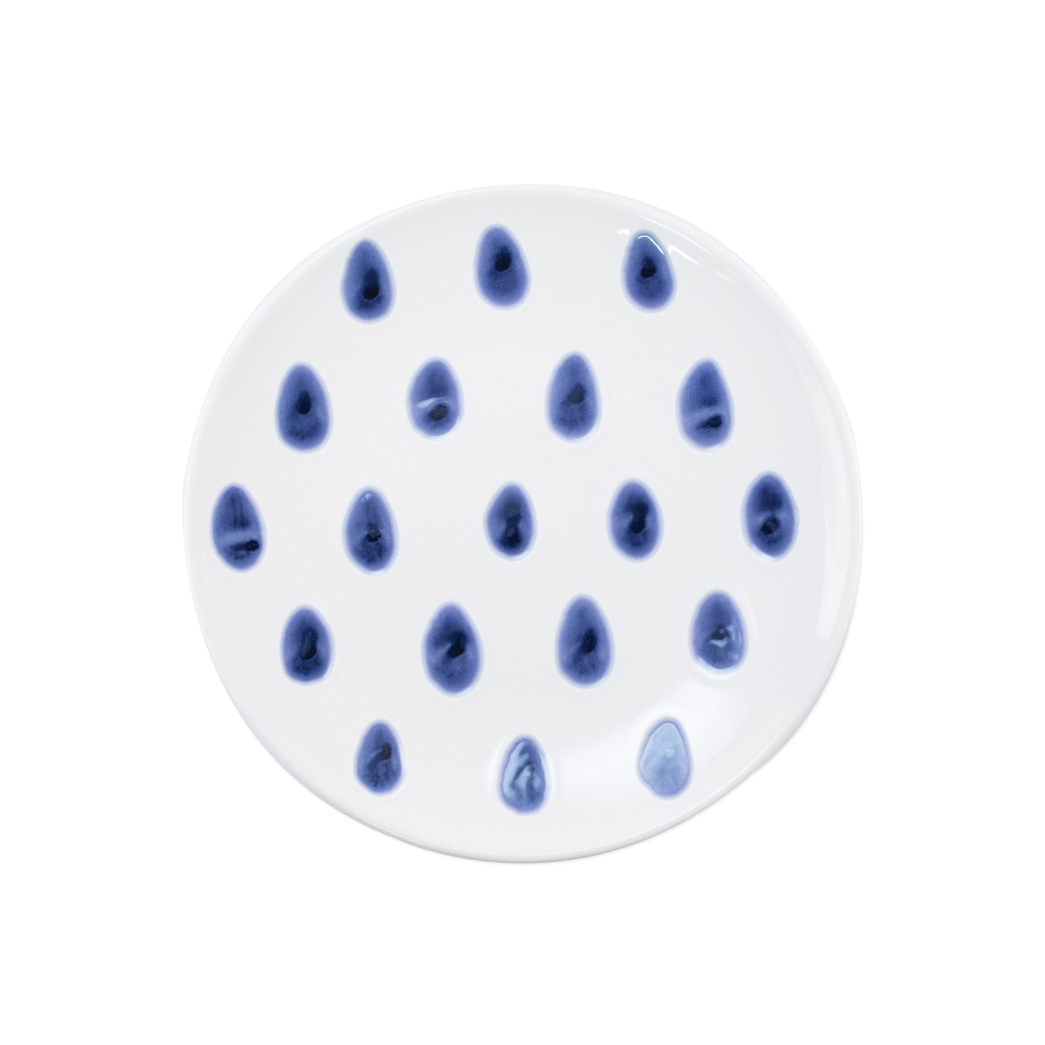  Vietri Santorini Dot Salad Plate - White/Blue - Bonton