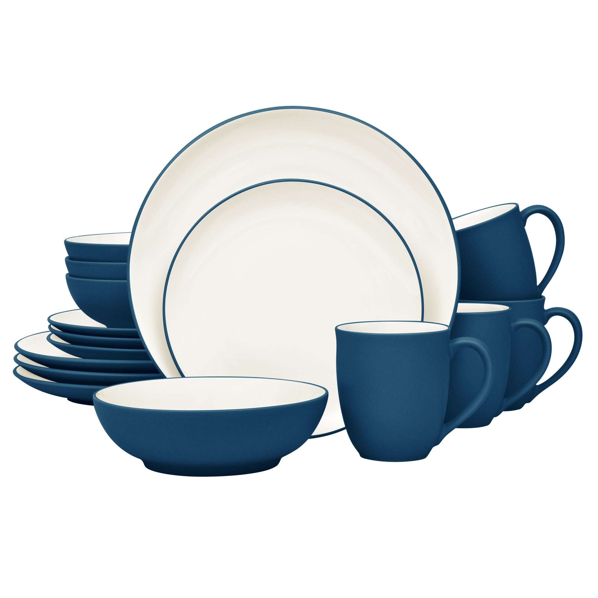  Noritake Colorwave 16-Piece Coupe Dinnerware Set, Service for 4 - Blue - Bonton