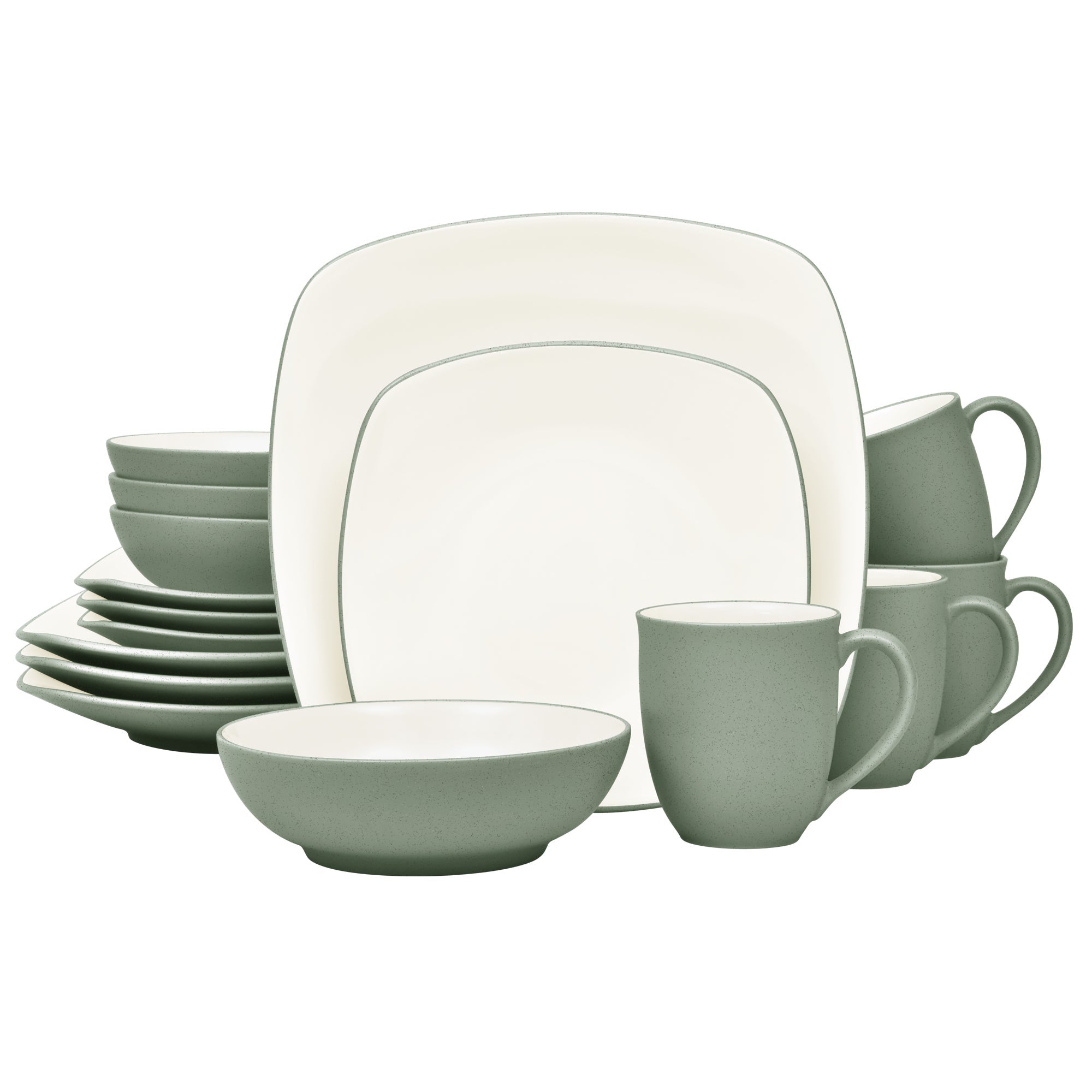  Noritake Colorwave 16-Piece Square Dinnerware Set, Service for 4 - Green - Bonton