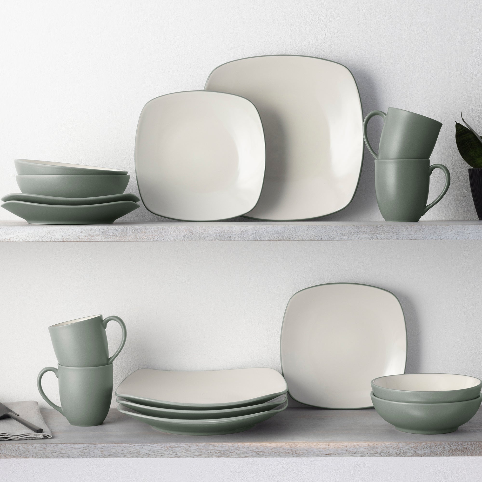  Noritake Colorwave 16-Piece Square Dinnerware Set, Service for 4 - Green - Bonton