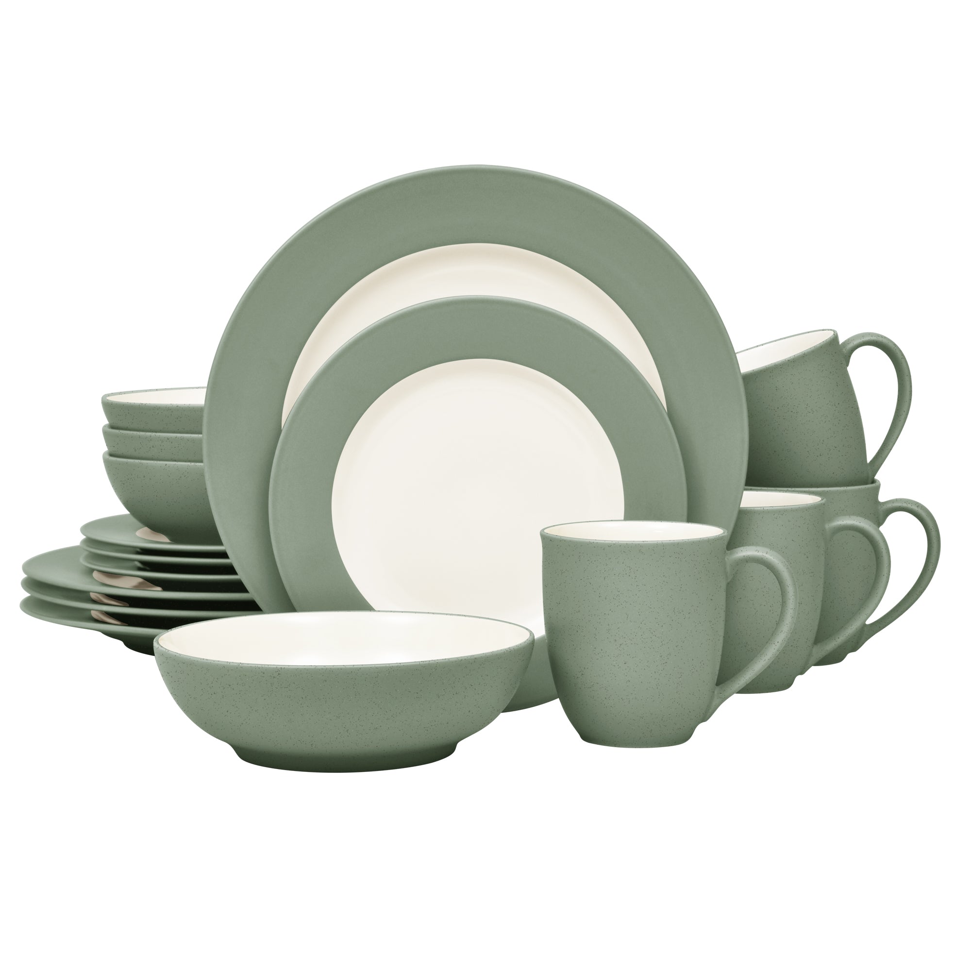  Noritake Colorwave 16-Piece Rim Dinnerware Set, Service for 4 - Green - Bonton