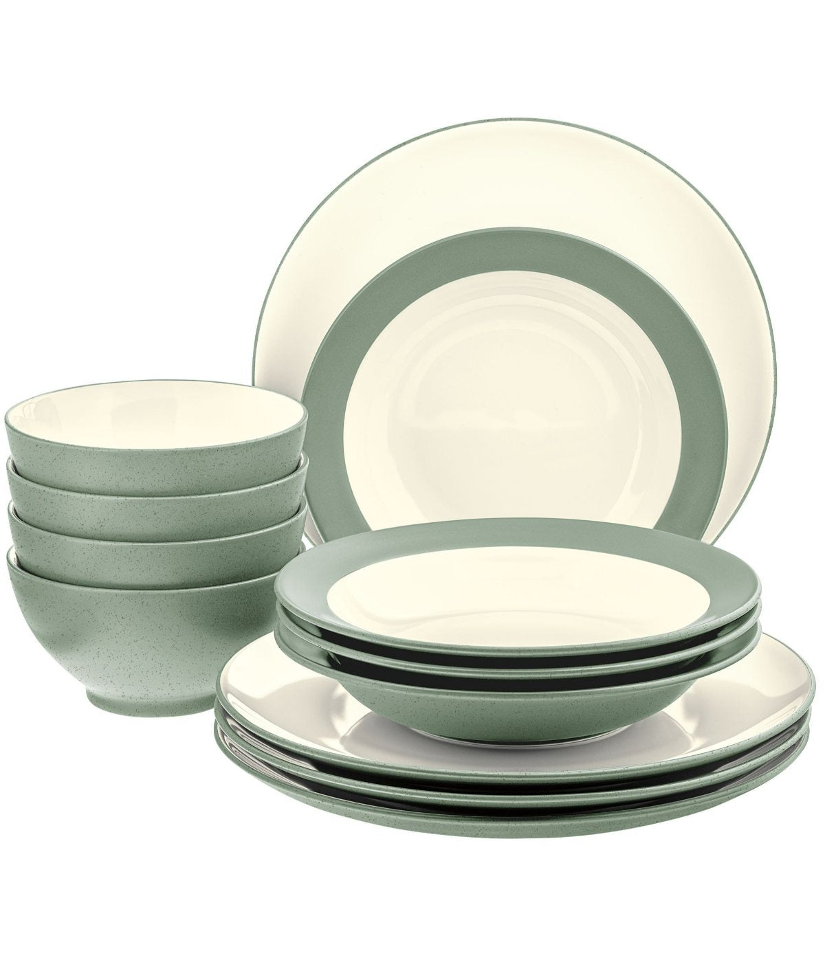  Noritake Colorwave 12 Piece Coupe Set, Service for 4 - Green - Bonton