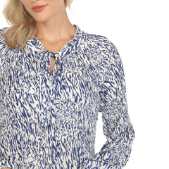 Women's Printed Peasant Chiffon Blouse