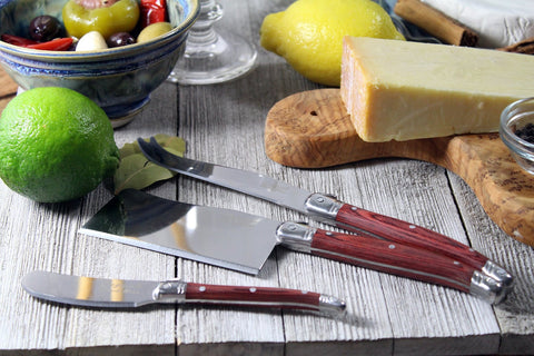 3 Piece Large Laguiole Pakkawood Cheese Knife Set