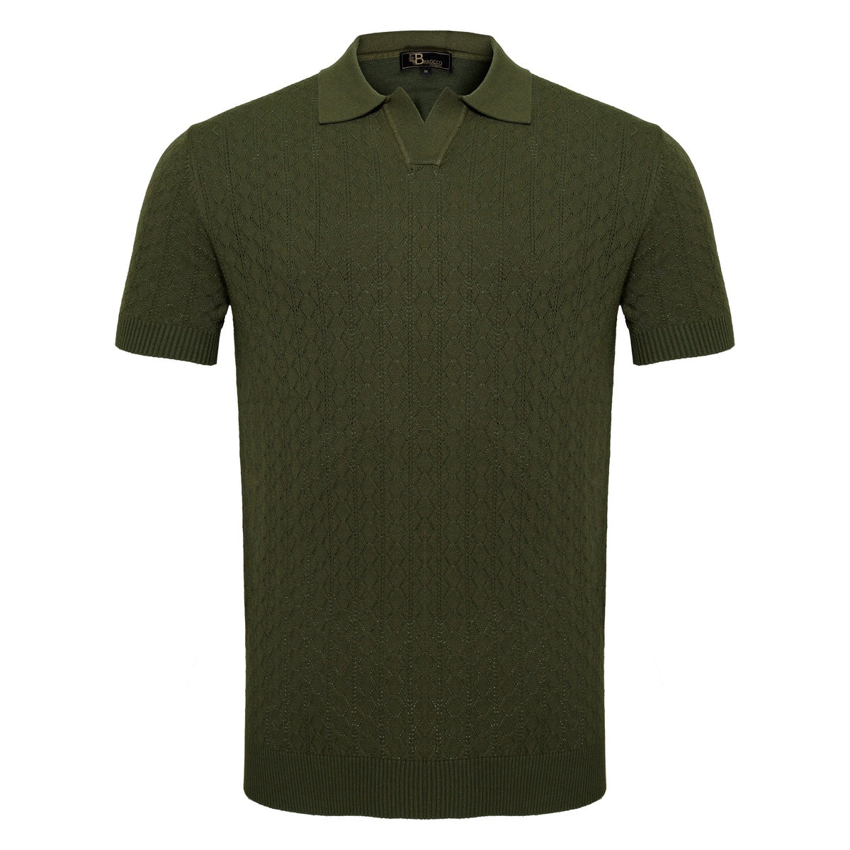  Barocco Elevare Knit Polo ARMY GREEN - ARMY GREEN - Bonton