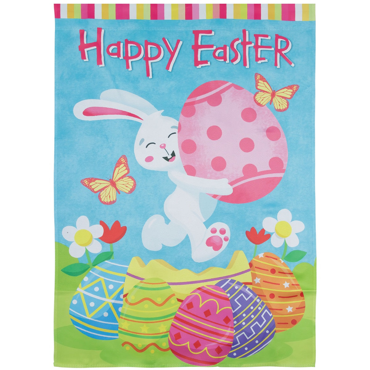  Northlight Happy Easter Bunny With Eggs Outdoor House Flag 28