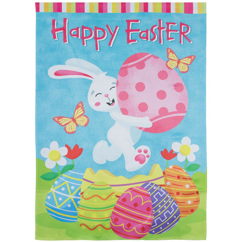 Happy Easter Bunny With Eggs Outdoor House Flag 28" X 40"
