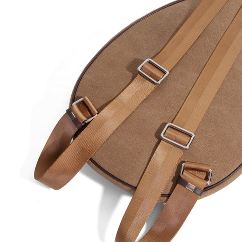 Tennis Backpack - Brown Canvas & Leather