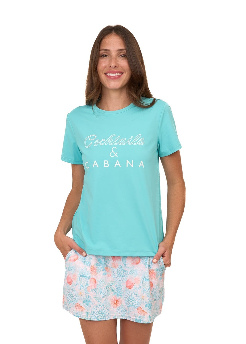  Cabana Life Cocktails & Cabana Short Sleeve Top - XS - Bonton