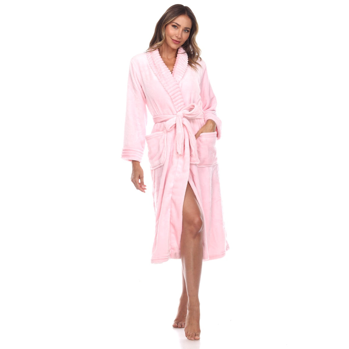  White Mark Women's Cozy Lounge Robe - S/M - Bonton