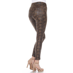 Faux Suede Snake Print Pants