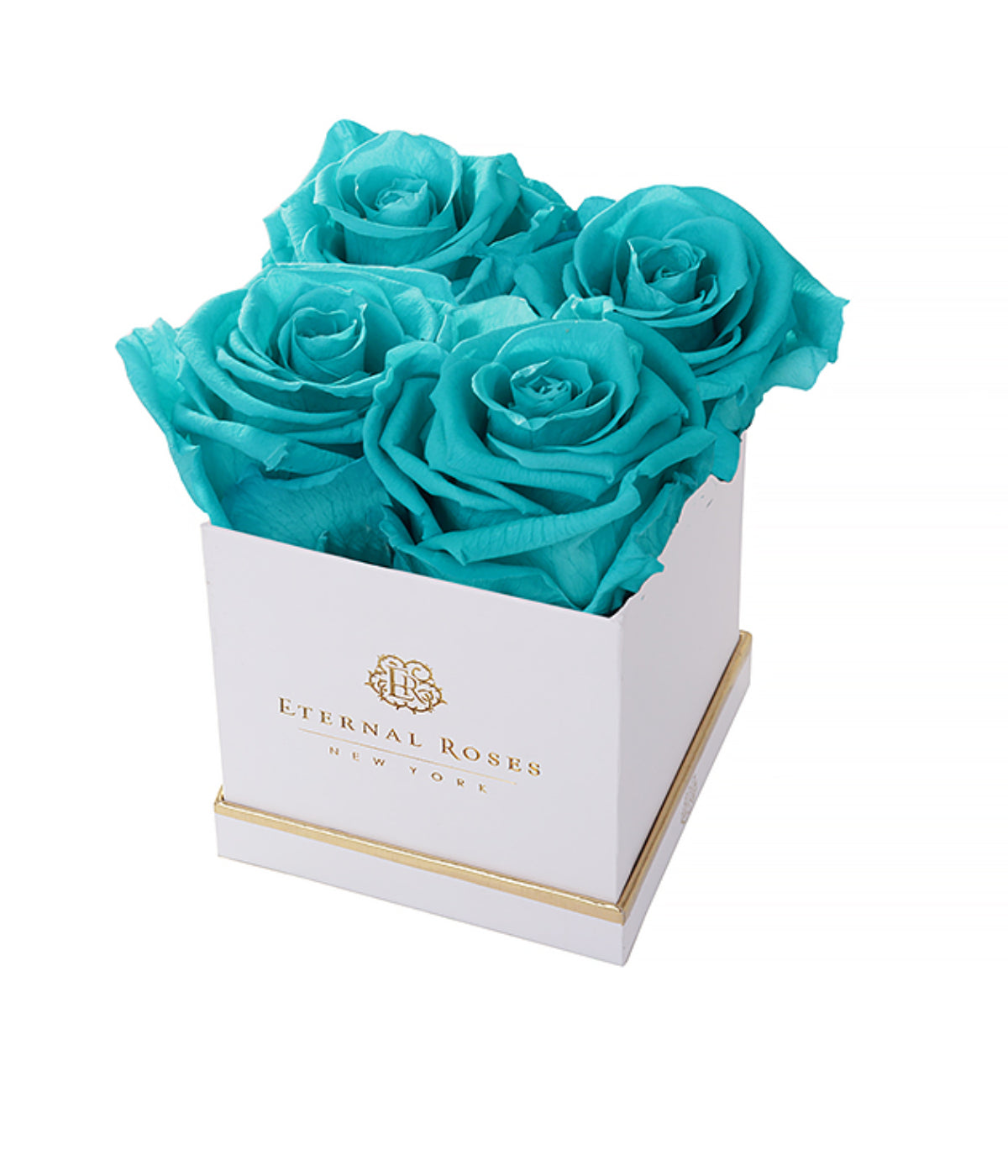  Eternal Roses Lennox Gift Box, White - Small - Tiffany Blue - Bonton