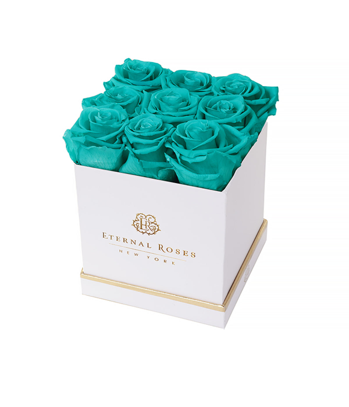  Eternal Roses Lennox Gift Box, White - Large - Tiffany Blue - Bonton