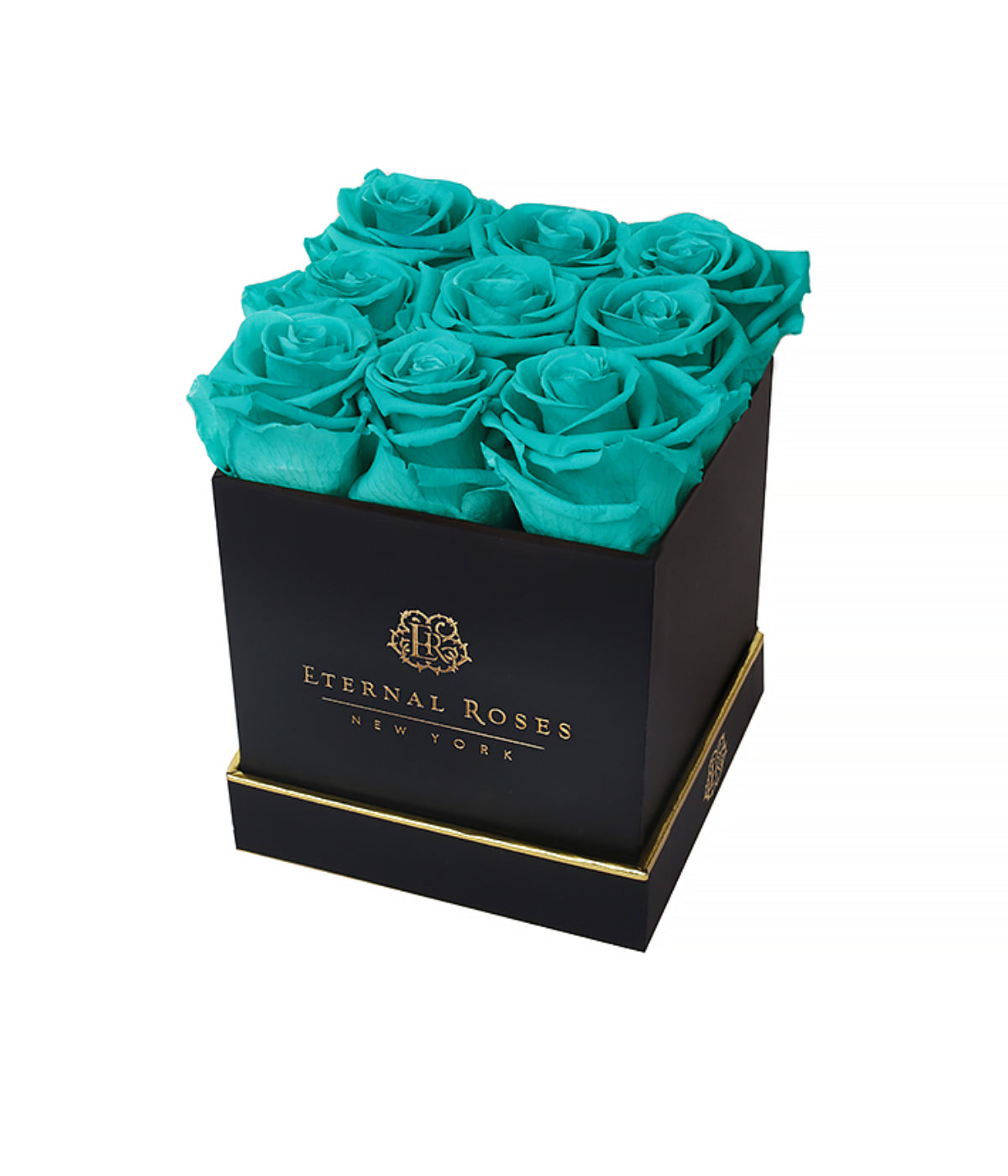  Eternal Roses Lennox Gift Box, Black - Large - Tiffany Blue - Bonton