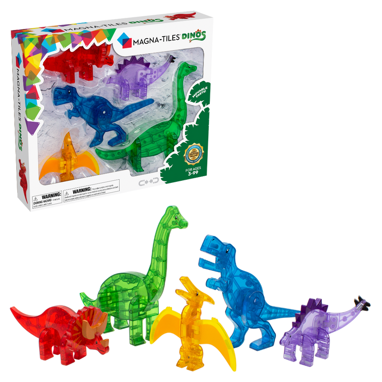 MAGNA-TILES Dinos 5-Piece Magnetic Construction Set, The ORIGINAL Magnetic Building Brand