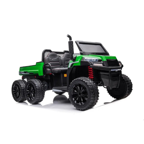 24V 6 Wheeler Freddo Tractor Trailer 2 Seater Ride-on With Dump Cart and Parental Remote