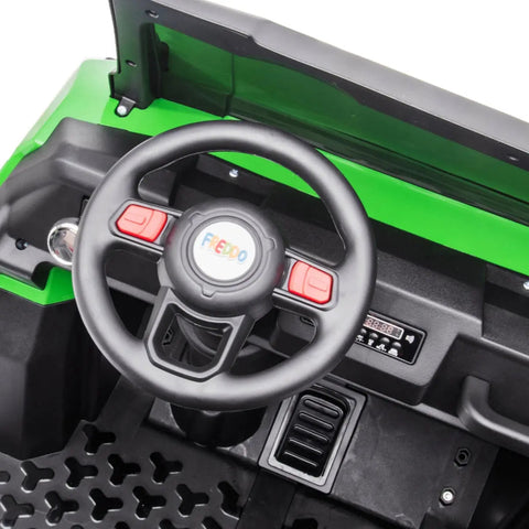 24V 6 Wheeler Freddo Tractor Trailer 2 Seater Ride-on With Dump Cart and Parental Remote
