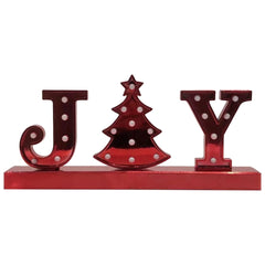 6.5" LED Lighted Red 'Joy' Christmas Marquee Sign