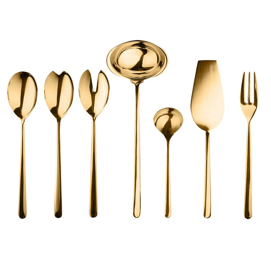 Linea Gold 7 Piece Serve Set