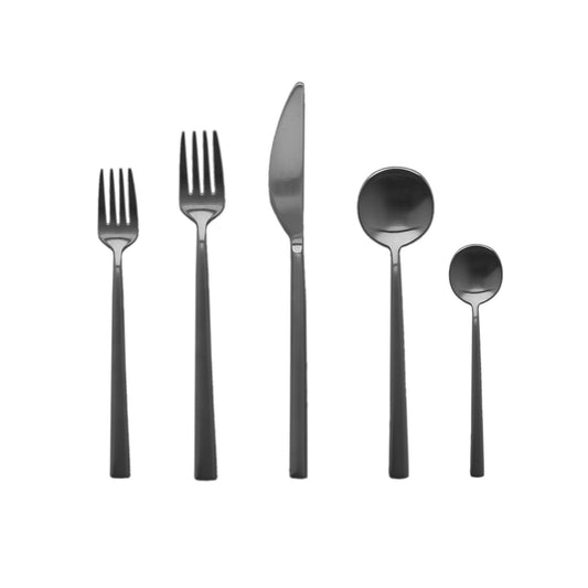 Movida Ice Nero 5 Piece Flatware Set