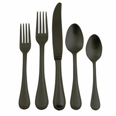 Perla Ice Nero 5 Piece Flatware Set