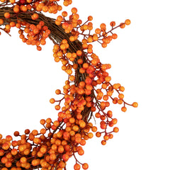 Artificial Berries Fall Harvest Twig Wreath - 18" - Orange and Red - Unlit