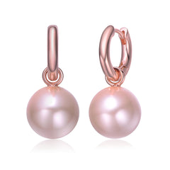 Colored Round Pearl Huggie Earrings