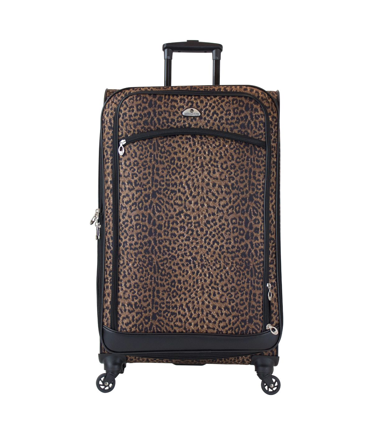  American Flyer Animal Print 5-Piece Spinner Luggage Set - Leopard Black - Bonton