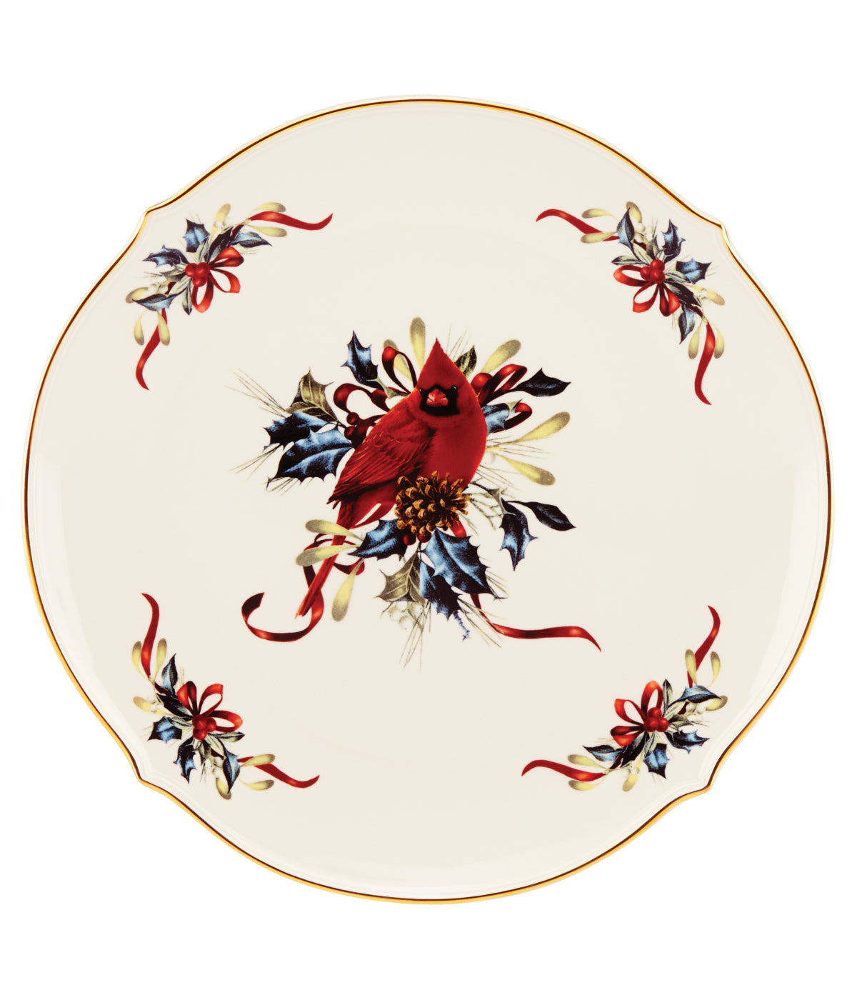  Lenox Winter Greetings Round Platter - Ivory - Bonton