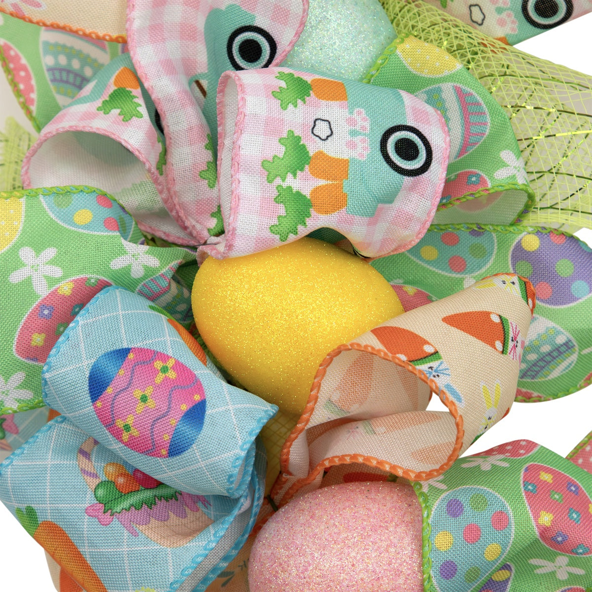  Northlight Pastel Easter Egg and Ribbons Wreath  22-Inch  Unlit - Default Title - Bonton
