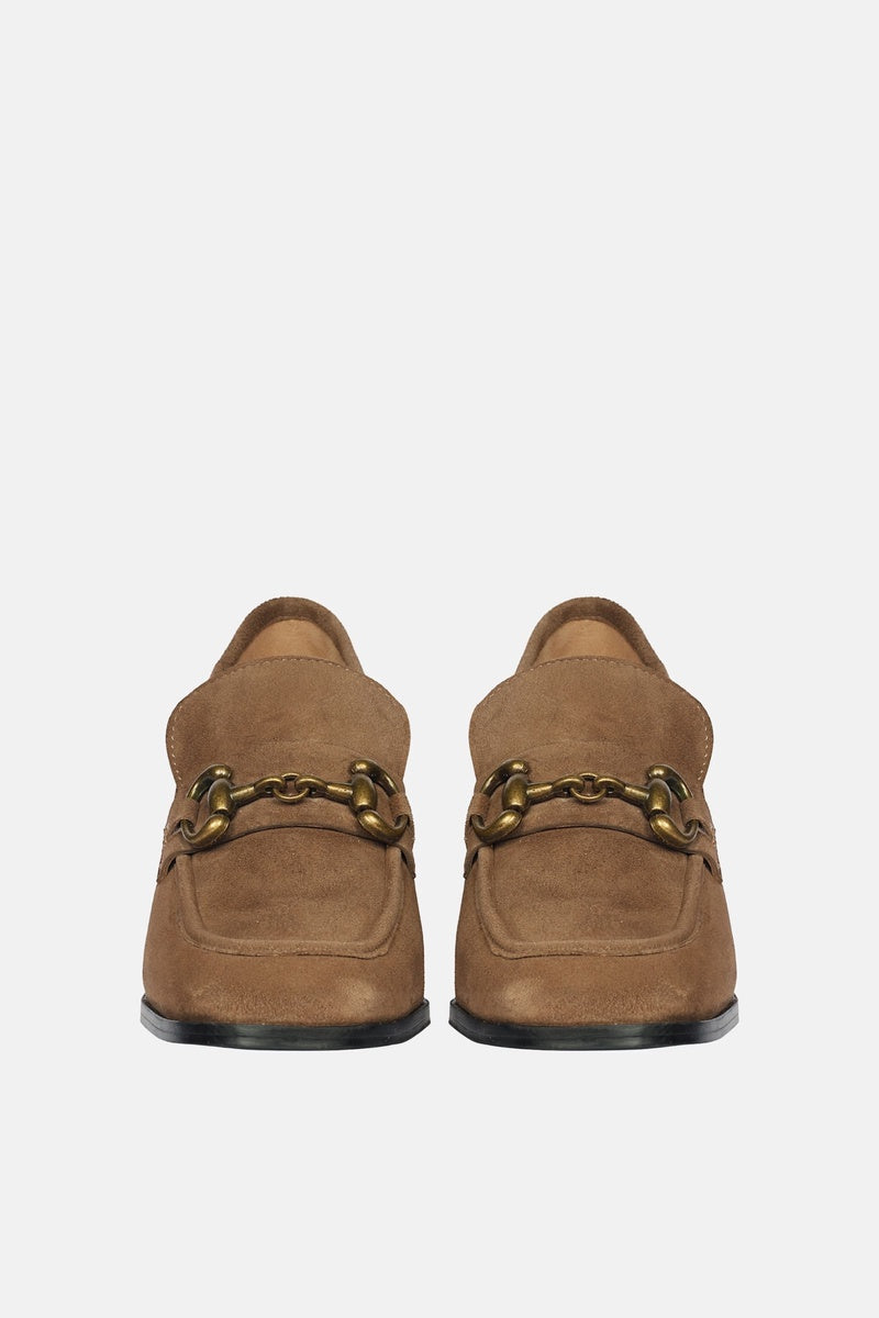  Saint G Vera Suede - Heeled Loafers - Dark Taupe - Bonton