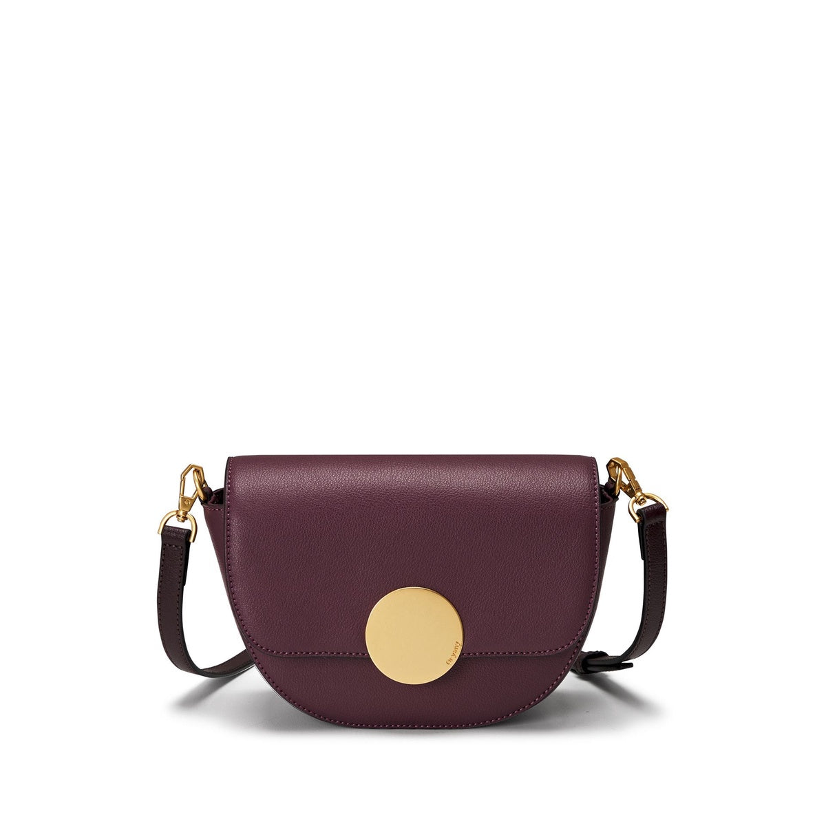  Oryany Lottie Saddle - Classic Small Crossbody - Eggplant - Bonton